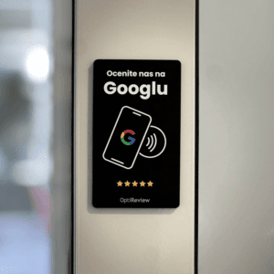 Tap'N'Review plate on the wall for google reviews